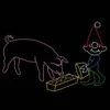 13' X 19' Elf Feeding Pig, LED 2 13' X 19' Elf Feeding Pig, LED -Christmas Decoration Store 1 34373 001 led