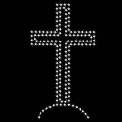 8' Cross On Mound, LED