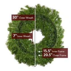 30" Unlit Deluxe Oregon Fir Wreath - Bow Option Available 12 30" Unlit Deluxe Oregon Fir Wreath - Bow Option Available -Christmas Decoration Store 30 dof back diagram 1