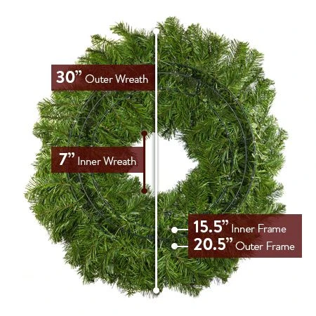 30" Unlit Deluxe Oregon Fir Wreath - Bow Option Available 7 30" Unlit Deluxe Oregon Fir Wreath - Bow Option Available - Image 5