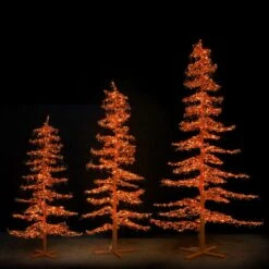 11' Ice Sculpture Christmas Tree - Amber/Orange -Christmas Decoration Store 3d 11006 a 3d 11007 a 3d 11008 a 2