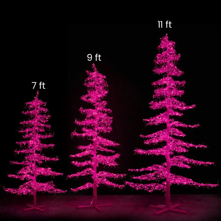 9' Ice Sculpture Christmas Tree - Pink 5 9' Ice Sculpture Christmas Tree - Pink - Image 3