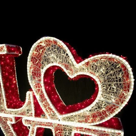 5.5' 3D LED Love - Warm White And Red Twinkle 4 5.5' 3D LED Love - Warm White And Red Twinkle - Image 2