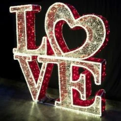 5.5' 3D LED Love - Warm White And Red Twinkle 7 5.5' 3D LED Love - Warm White And Red Twinkle -Christmas Decoration Store 3d 91000 wwr c