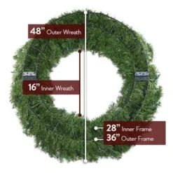 48" Lit Warm White Deluxe Oregon Fir Wreath - Bow Option Available 10 48" Lit Warm White Deluxe Oregon Fir Wreath - Bow Option Available -Christmas Decoration Store 48 dof wreath back diagram 1 1 1 1 1