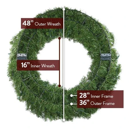 48" Lit Warm White Deluxe Oregon Fir Wreath - Bow Option Available 6 48" Lit Warm White Deluxe Oregon Fir Wreath - Bow Option Available - Image 4