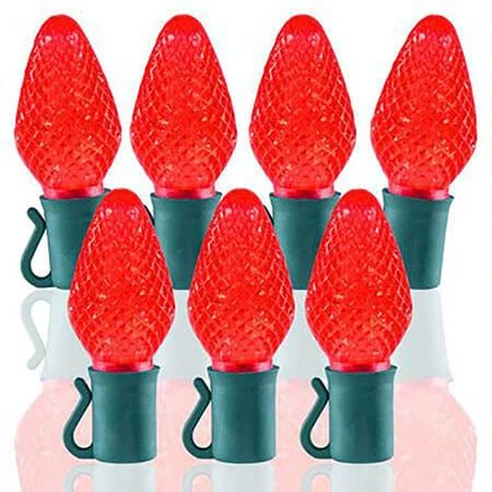 26 Light Red C7 LED Christmas Lights - 8" Spacing 3 26 Light Red C7 LED Christmas Lights - 8" Spacing