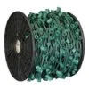 C7 Cord, 9" Spacing, Green Wire, SPT-1, 1000' -Christmas Decoration Store c7 green spt 1 9 1000