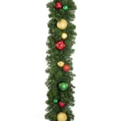 Decorated 9' X 14" Garland Unlit, Colors Of The Holiday -Christmas Decoration Store dg 914 coth d