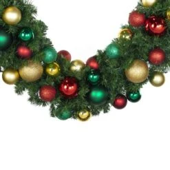 Decorated - 9' X 14" Oregon Fir Garland - Unlit - DELUXE Colors Of The Holiday 8 Decorated - 9' X 14" Oregon Fir Garland - Unlit - DELUXE Colors Of The Holiday -Christmas Decoration Store dg 914 del coth crop