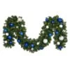 Decorated 9' X 14" Garland Lit, Blue And Silver 2 Decorated 9' X 14" Garland Lit, Blue And Silver -Christmas Decoration Store dg 914 led bs b
