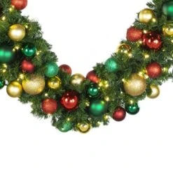Decorated - 9' X 14" Decorated Garland - LED - DELUXE Colors Of The Holiday -Christmas Decoration Store dg 914 led del coth crop