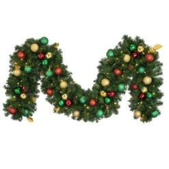 Decorated 9' X 14" Garland Lit, Traditional