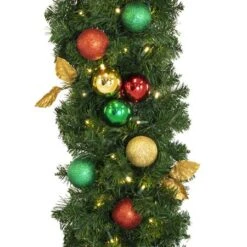 Decorated 9' X 14" Garland Lit, Traditional 9 Decorated 9' X 14" Garland Lit, Traditional -Christmas Decoration Store dg 914 led t c