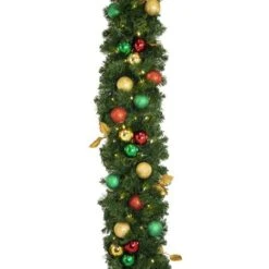 Decorated 9' X 14" Garland Lit, Traditional 10 Decorated 9' X 14" Garland Lit, Traditional -Christmas Decoration Store dg 914 led t d