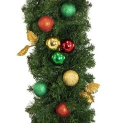 Decorated 9' X 14" Garland Unlit, Traditional 9 Decorated 9' X 14" Garland Unlit, Traditional -Christmas Decoration Store dg 914 t c
