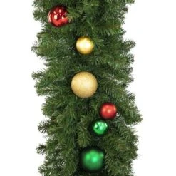 Decorated 9' X 18" Garland Unlit, Colors Of The Holiday -Christmas Decoration Store dg 918 coth b 1