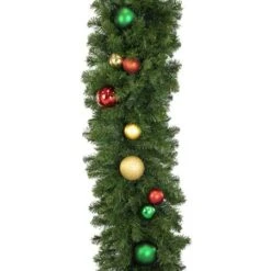 Decorated 9' X 18" Garland Unlit, Colors Of The Holiday -Christmas Decoration Store dg 918 coth d 1