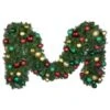 Decorated - 9' X 18" Oregon Fir Garland - Unlit - DELUXE Colors Of The Holiday