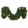 Decorated 9' X 18" Garland Lit, Colors Of The Holiday