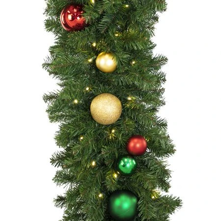 Decorated 9' X 18" Garland Lit, Colors Of The Holiday 5 Decorated 9' X 18" Garland Lit, Colors Of The Holiday - Image 3