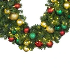 Decorated - 9' X 18" Oregon Fir Garland - LED - DELUXE Colors Of The Holiday 8 Decorated - 9' X 18" Oregon Fir Garland - LED - DELUXE Colors Of The Holiday -Christmas Decoration Store dg 918 led del coth crop