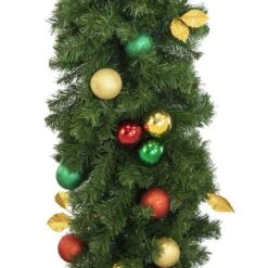 Decorated 9' X 18" Garland Unlit, Traditional -Christmas Decoration Store dg 918 t c