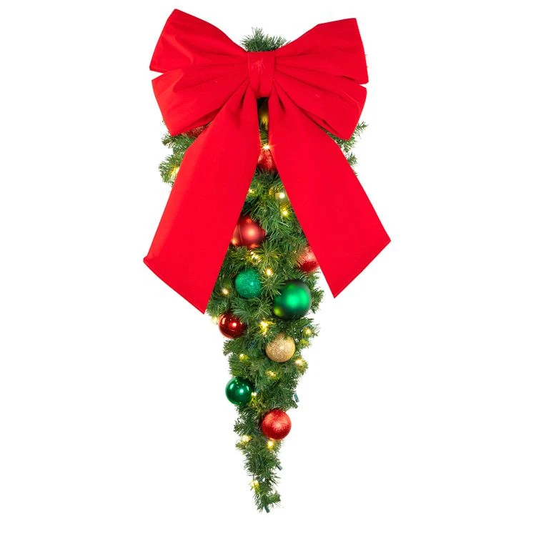 Decorated 44" Spray - Lit - Deluxe Colors Of The Holiday - Bow Option Available 4 Decorated 44" Spray - Lit - Deluxe Colors Of The Holiday - Bow Option Available - Image 2
