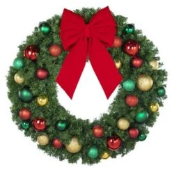 36" Unlit Decorated Wreath - DELUXE Colors Of The Holidays - Bow Option Available -Christmas Decoration Store dw 36 del coth b vb 12 r