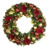 36" Lit LED Warm White Decorated Wreath - DELUXE Royal Poinsettia - Bow Option Available 1 36" Lit LED Warm White Decorated Wreath - DELUXE Royal Poinsettia - Bow Option Available -Christmas Decoration Store dw 36 led del rgd ep 1