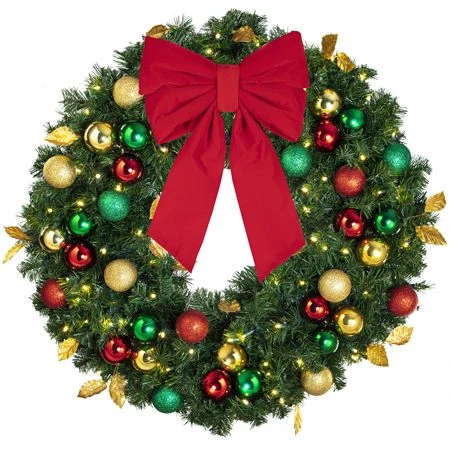 36" Lit LED Warm White Decorated Wreath - Traditional Décor - Bow Option Available 5 36" Lit LED Warm White Decorated Wreath - Traditional Décor - Bow Option Available - Image 3