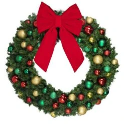 48" Unlit Decorated Wreath - DELUXE Colors Of The Holidays - Bow Option Available 8 48" Unlit Decorated Wreath - DELUXE Colors Of The Holidays - Bow Option Available -Christmas Decoration Store dw 48 del coth b vb 18 r