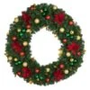 48" Unlit Decorated Wreath - Elegant Poinsettia - Bow Option Available 2 48" Unlit Decorated Wreath - Elegant Poinsettia - Bow Option Available -Christmas Decoration Store dw 48 ep 1