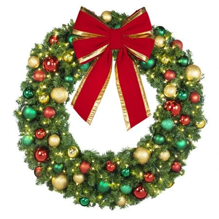 48" LED Warm White Decorated Wreath - DELUXE Colors Of The Holidays - Bow Option Available 4 48" LED Warm White Decorated Wreath - DELUXE Colors Of The Holidays - Bow Option Available - Image 2