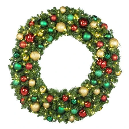 48" LED Warm White Decorated Wreath - DELUXE Colors Of The Holidays - Bow Option Available 3 48" LED Warm White Decorated Wreath - DELUXE Colors Of The Holidays - Bow Option Available