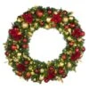 48" Lit LED Warm White Decorated Wreath - DELUXE Royal Poinsettia - Bow Option Available 2 48" Lit LED Warm White Decorated Wreath - DELUXE Royal Poinsettia - Bow Option Available -Christmas Decoration Store dw 48 led del rgd ep 1