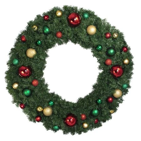 60" Unlit Decorated Wreath - Colors Of The Holidays - Bow Option Available 3 60" Unlit Decorated Wreath - Colors Of The Holidays - Bow Option Available