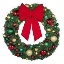 60" Unlit Decorated Wreath - DELUXE Colors Of The Holiday - Bow Option Available -Christmas Decoration Store dw 60 del coth b vb 24 r