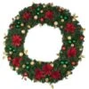 72" Unlit Decorated Wreath - Elegant Poinsettia - Bow Option Available -Christmas Decoration Store dw 60 ep 4