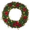 60" Lit LED Warm White Decorated Wreath - Elegant Poinsettia - Bow Option Available 2 60" Lit LED Warm White Decorated Wreath - Elegant Poinsettia - Bow Option Available -Christmas Decoration Store dw 60 led ep