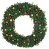 60" Unlit Decorated Wreath - Traditional Décor - Bow Option Available -Christmas Decoration Store dw 60 t 1