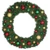 72" Unlit Decorated Wreath - Colors Of The Holidays - Bow Option Available -Christmas Decoration Store dw 72 coth