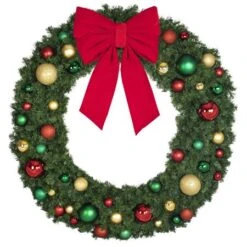 72" Unlit Decorated Wreath - Colors Of The Holidays - Bow Option Available 9 72" Unlit Decorated Wreath - Colors Of The Holidays - Bow Option Available -Christmas Decoration Store dw 72 coth b vb 24 r
