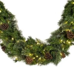4 1/2' X 14" Mixed Pine Garland, Lit