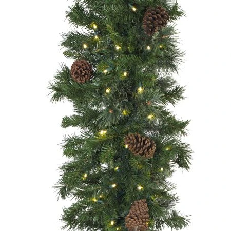 4 1/2' X 14" Mixed Pine Garland, Lit 4 4 1/2' X 14" Mixed Pine Garland, Lit - Image 2