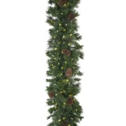 9' X 14" Mixed Pine Garland, Lit -Christmas Decoration Store g 914 mpl d