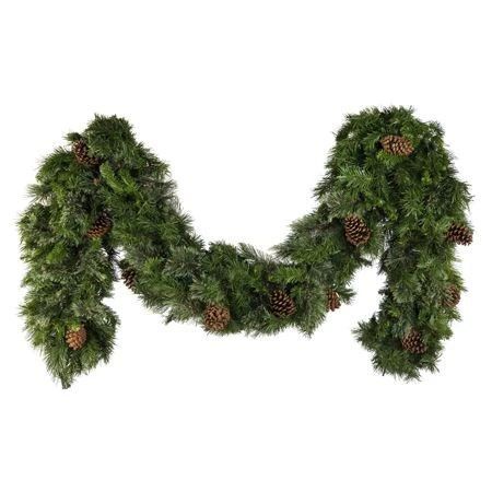 9' X 14" Mixed Pine Garland, Unlit 3 9' X 14" Mixed Pine Garland, Unlit