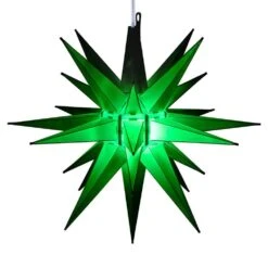 14" Moravian Star, Green