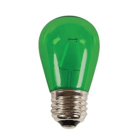 S14 LED Filament Transparent Glass Retrofit Bulb - E26 Base - Green - Pro Christmas™ - Box Of 25 3 S14 LED Filament Transparent Glass Retrofit Bulb - E26 Base - Green - Pro Christmas™ - Box Of 25
