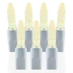 70 Light M5 Warm White LED Christmas Lights - White Wire